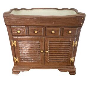 Vintage 1960's Ceramic Brown Dry sink Cupboard Planter retro planter Rare Find